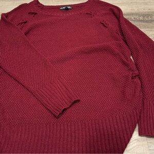 Maternity Red Sweater with Bow Accents